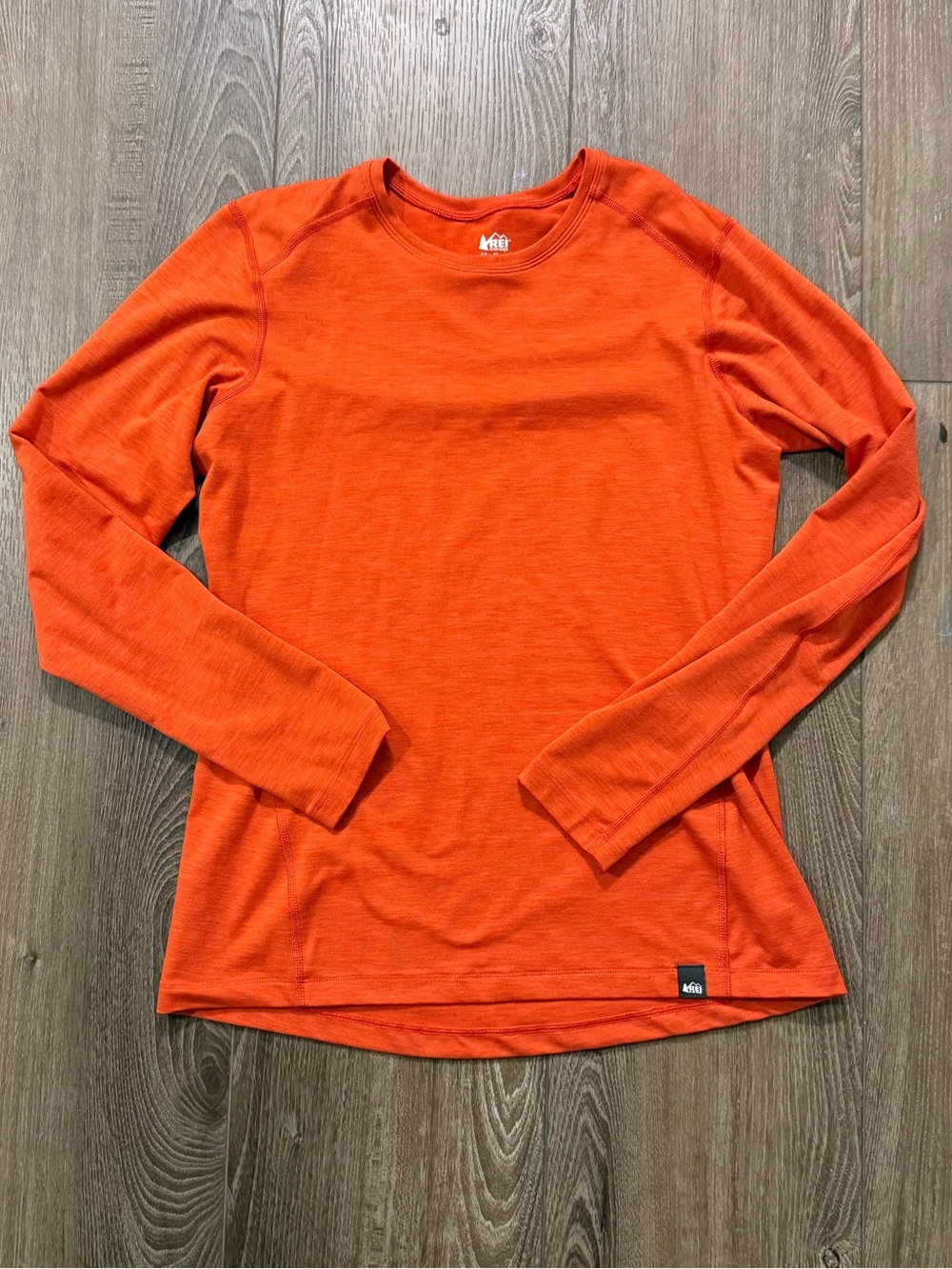 REI Women's Orange Crew Neck Long Sleeve Top— size M